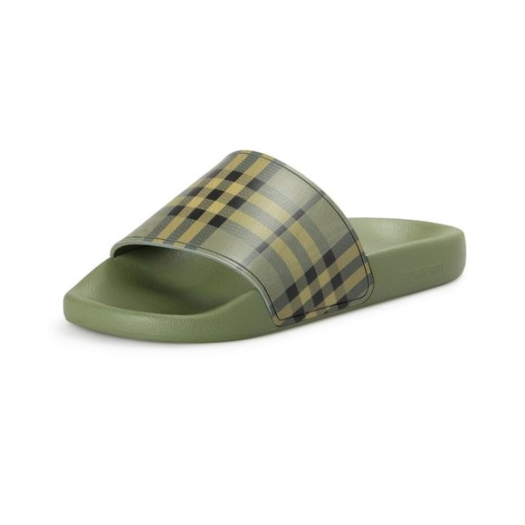 Burberry Women's "Furley L MGCheck" Military Green Flip Flops Shoes